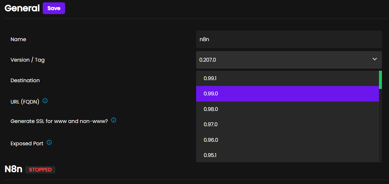 [Bug]: Old tags when trying to make a service update · Issue #805