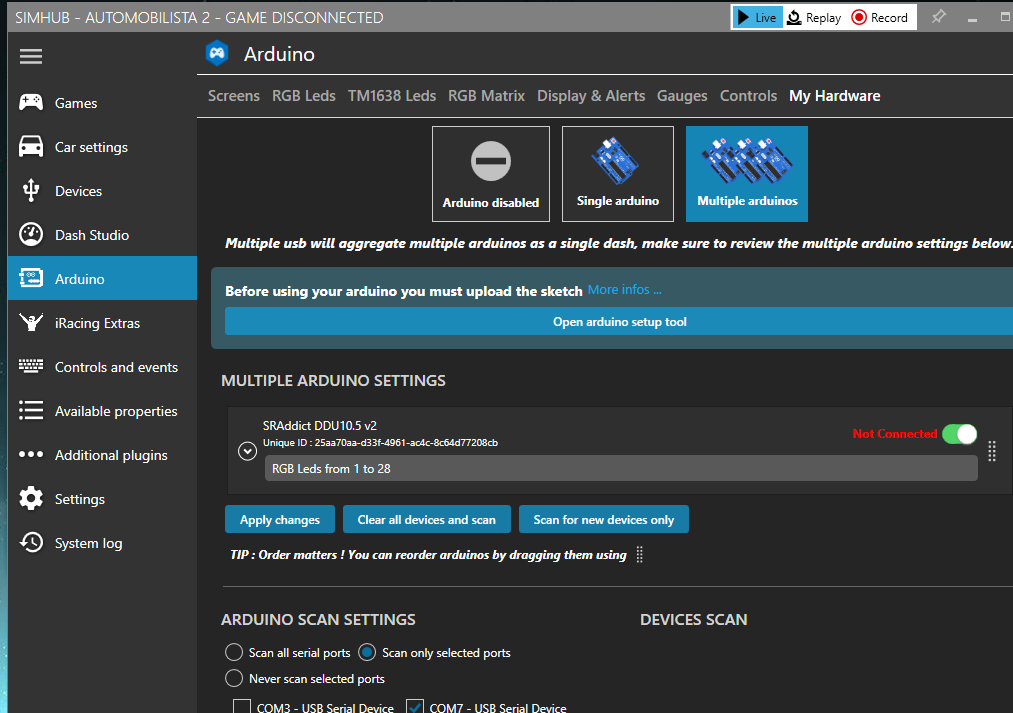 Arduino disconnecting after 8.3.6 · Issue 1276 · SHWotever/SimHub · GitHub