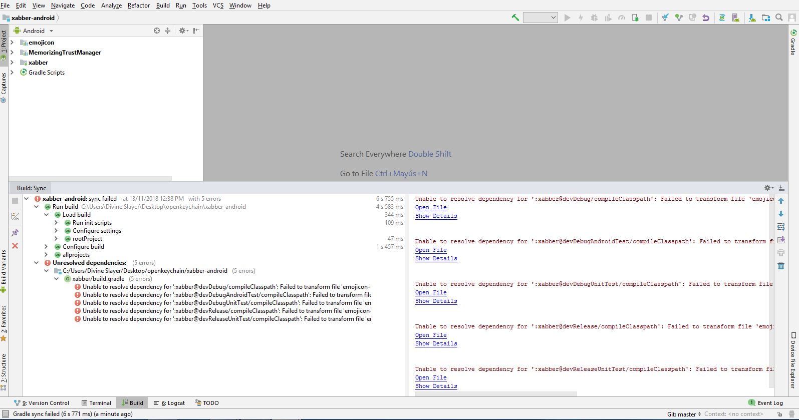 fix gradle sync failed, android studio 3.2 (git fix, it didn't work ...