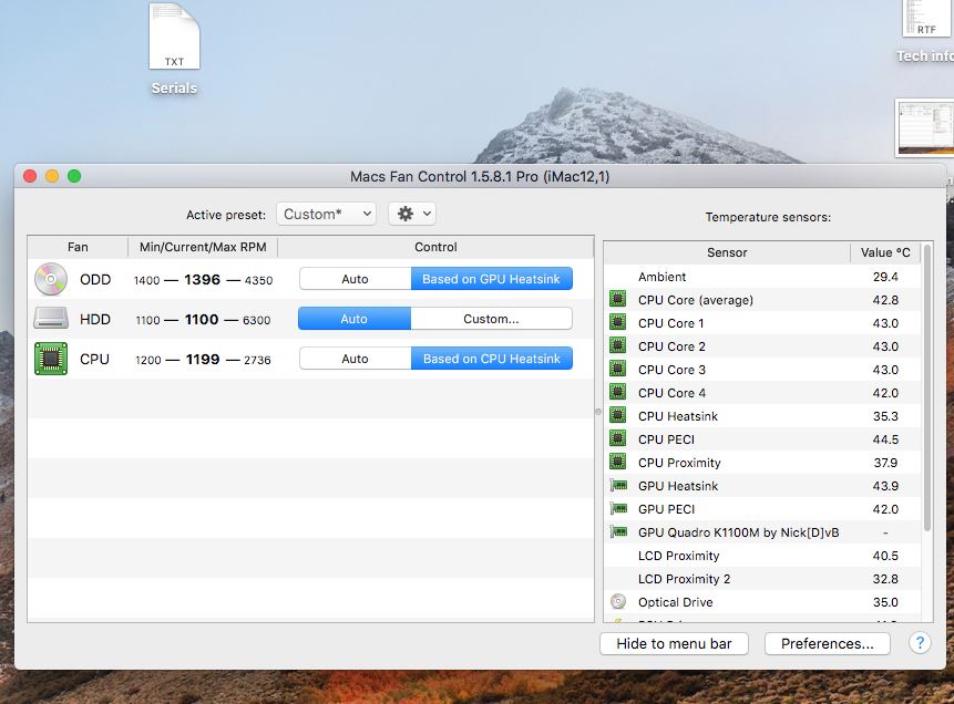 macs fan control preferred settings