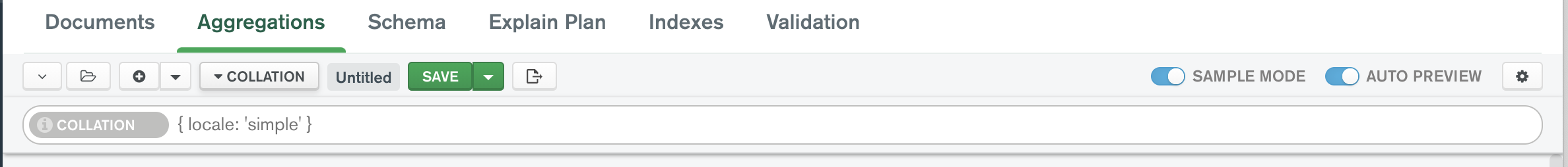 Collation toolbar prior to these changes
