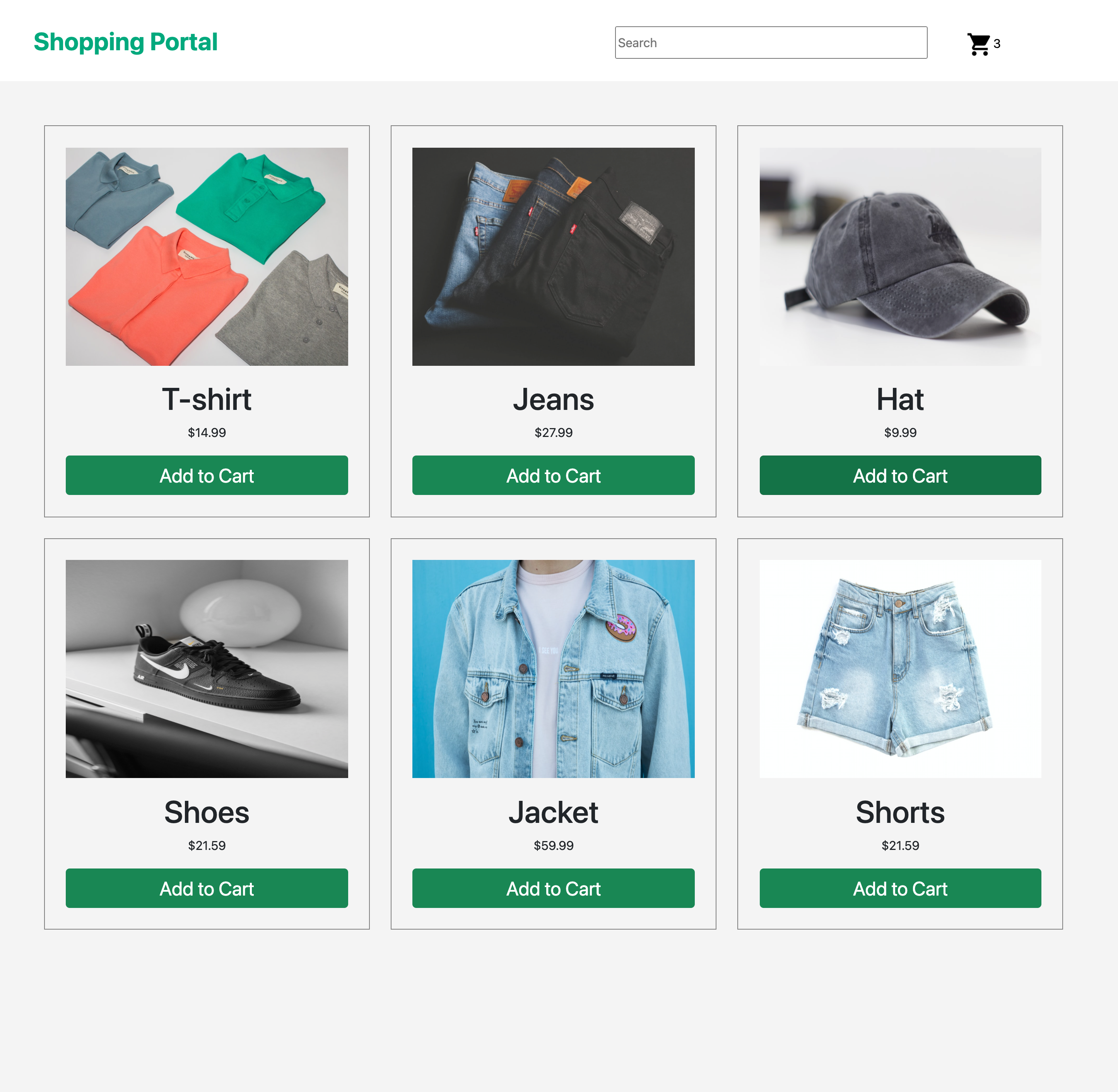 MERN stack e-commerce web application screenshot