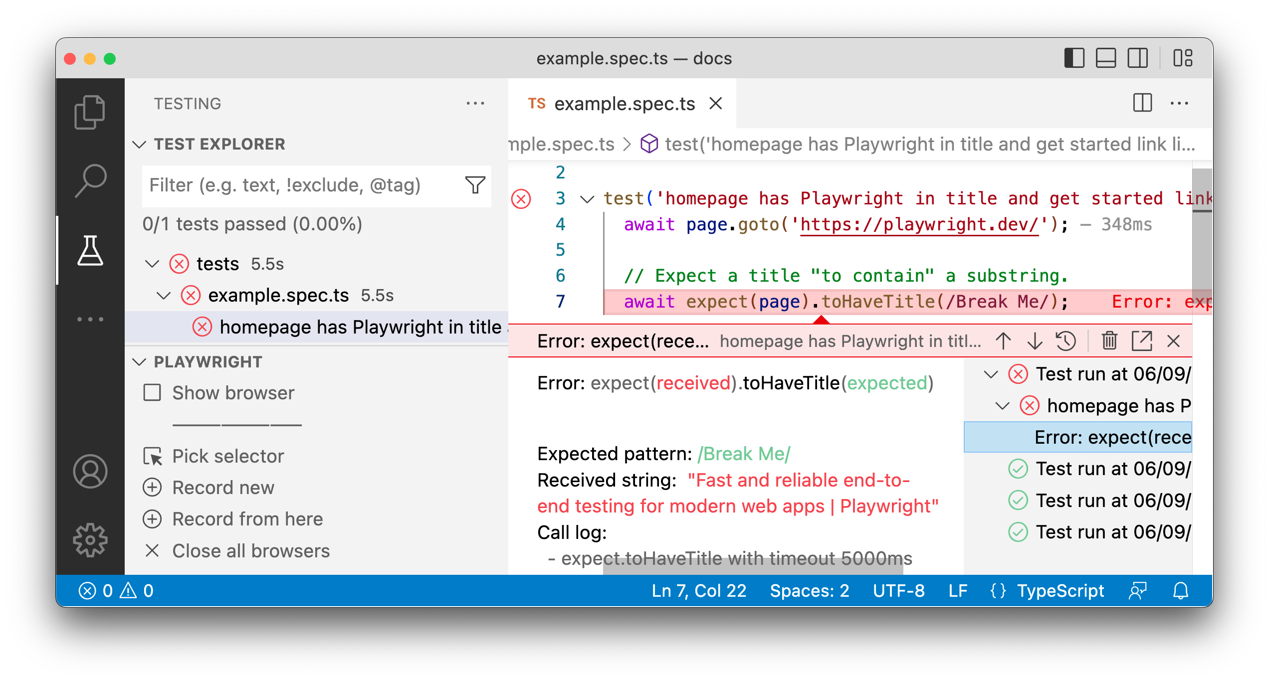 Error Messages in VS Code