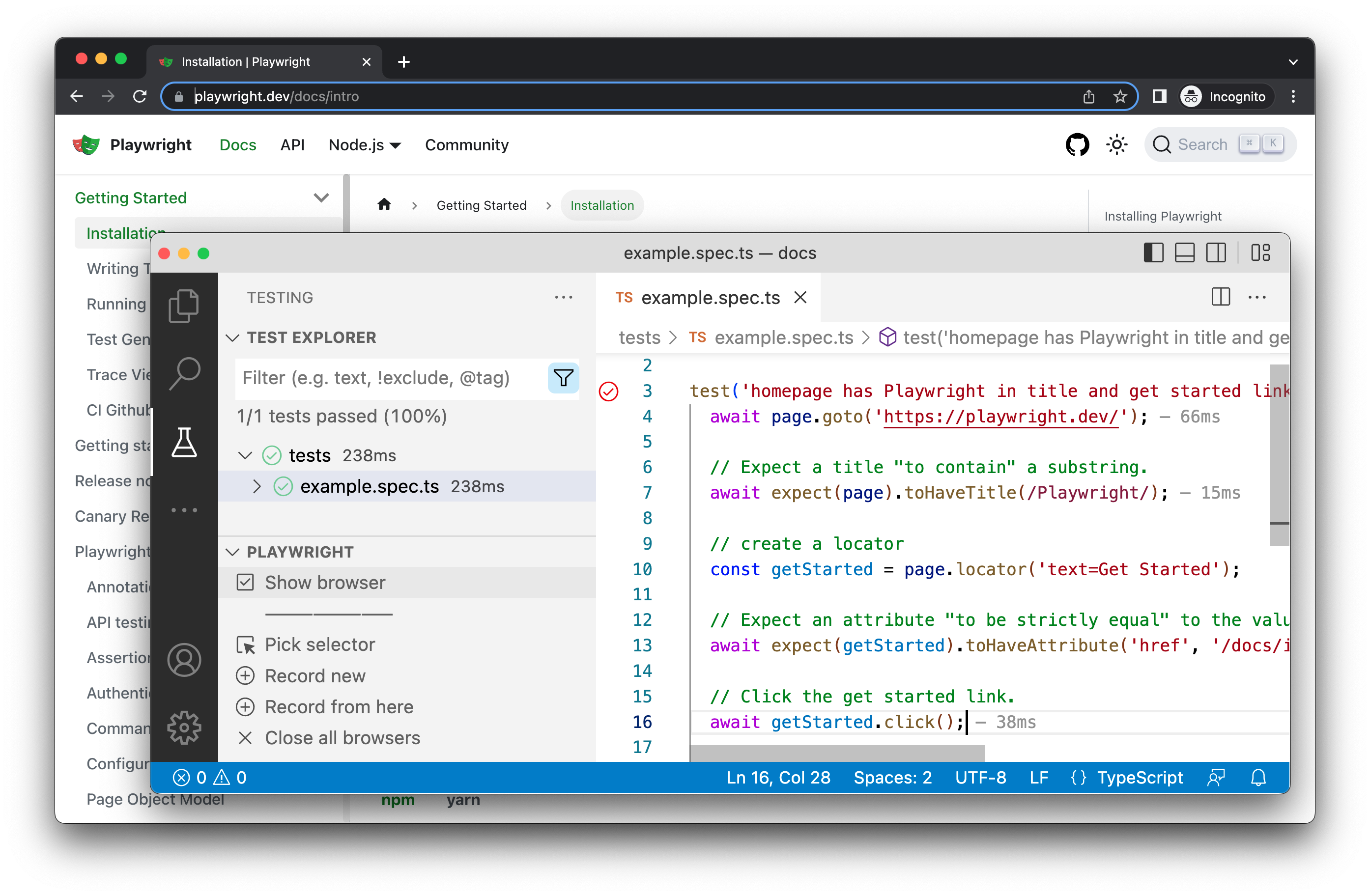 Run Tests and Show Browsers in VS Code