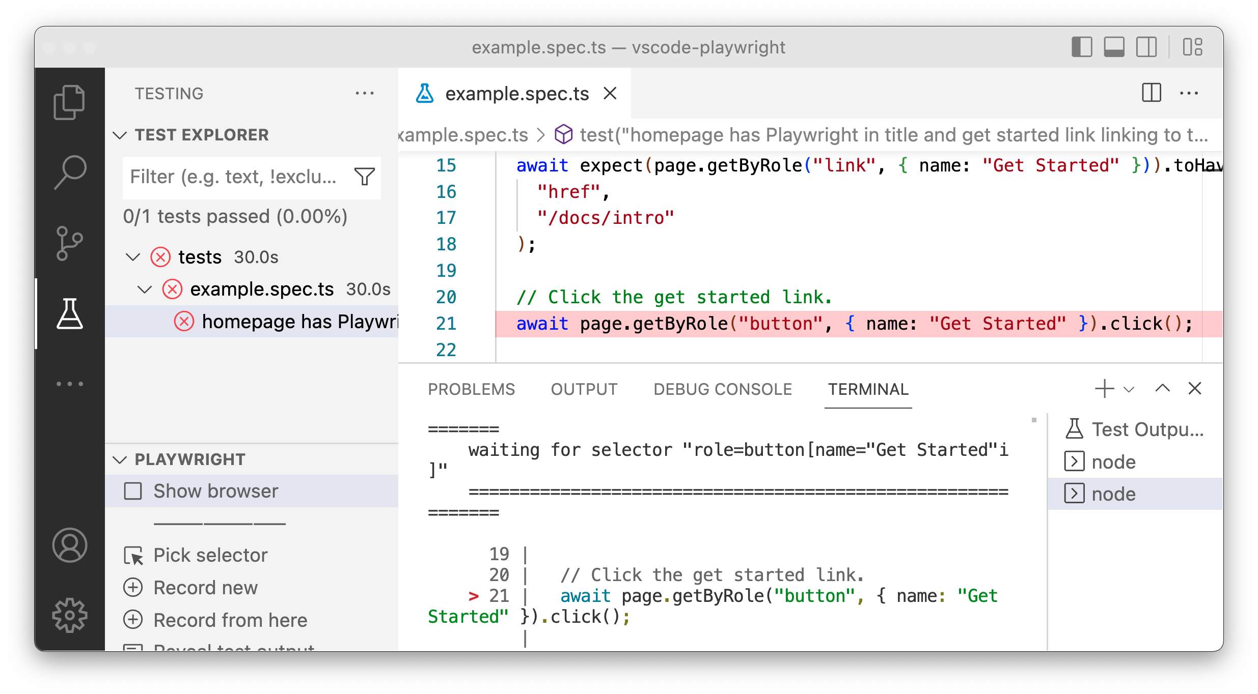 [BUG] Error messaging in VS Code extension for getByRole · Issue #18313 ...
