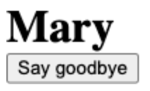 text Mary with buttons say goodbye