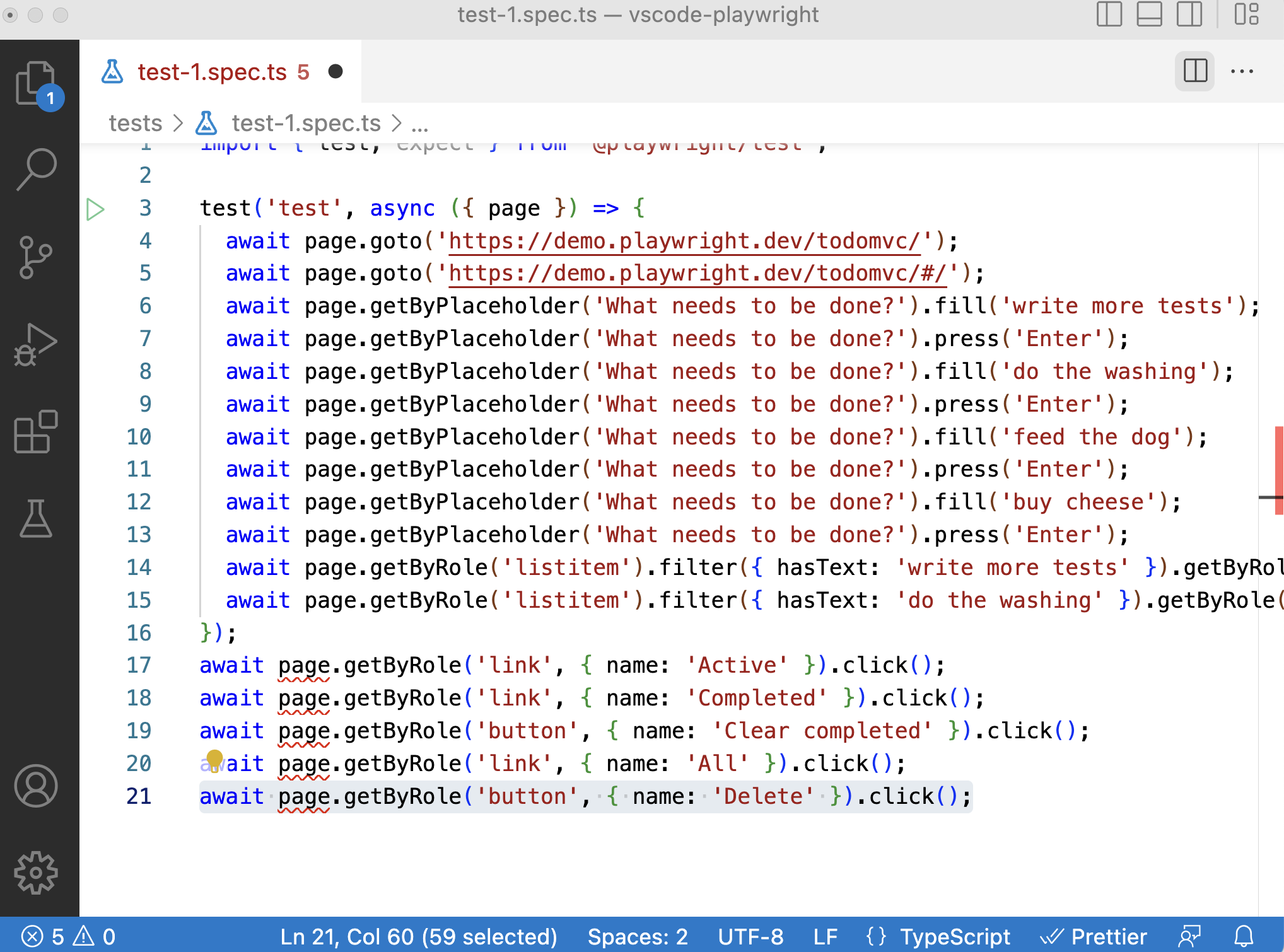 [BUG] generator sometimes recording part of test outside test block ...
