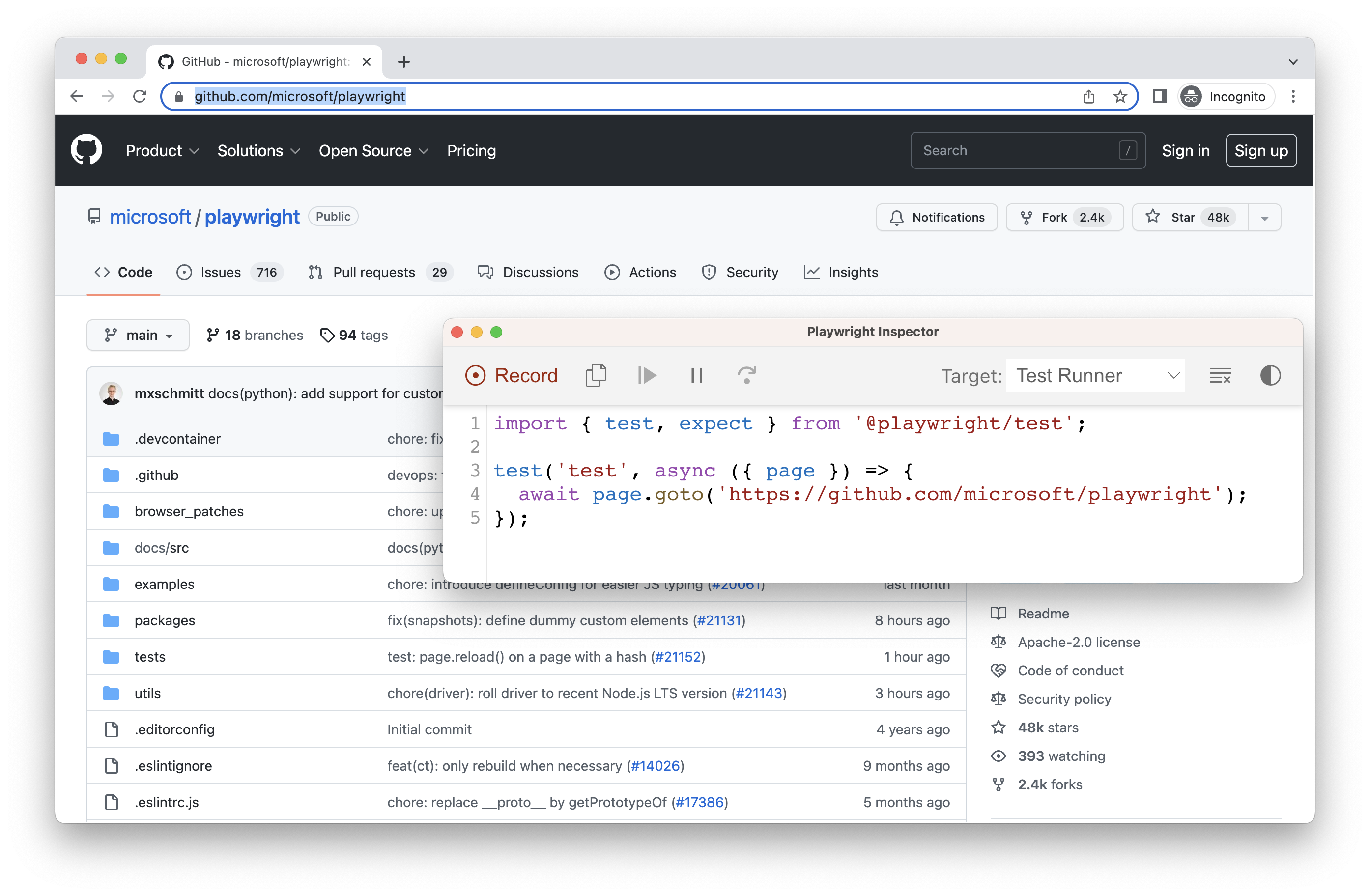 github page before logging in js