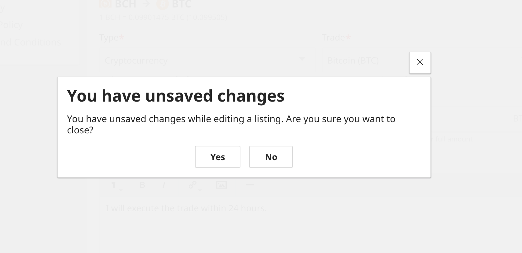 Improve unsaved changes modal · Issue #1501 · OpenBazaar/openbazaar ...