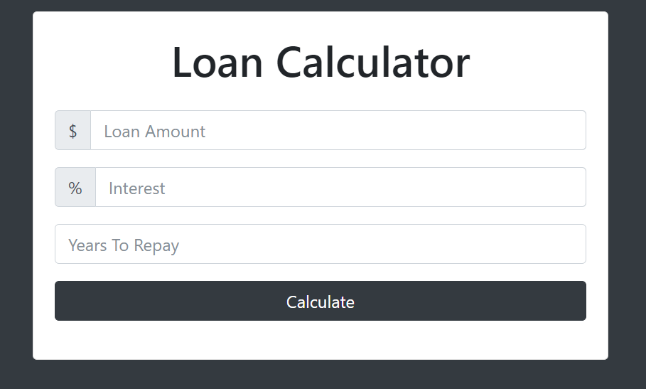 GitHub jyotiv2023/loanCalculator a simple loan calculator using pure
