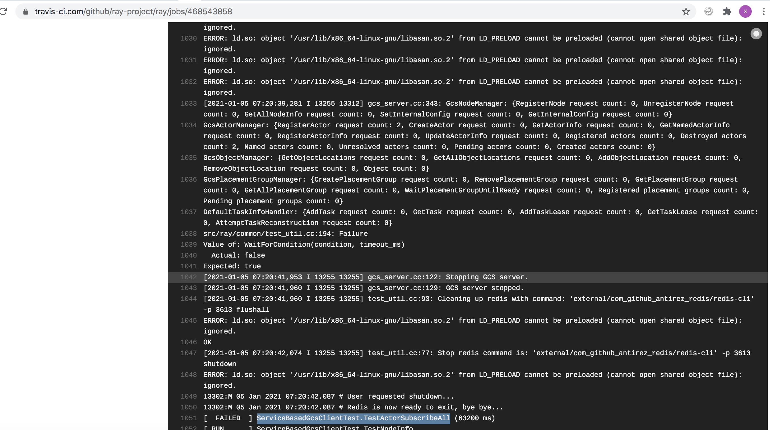 ServiceBasedGcsClientTest.TestActorSubscribeAll failure · Issue #13186 ...
