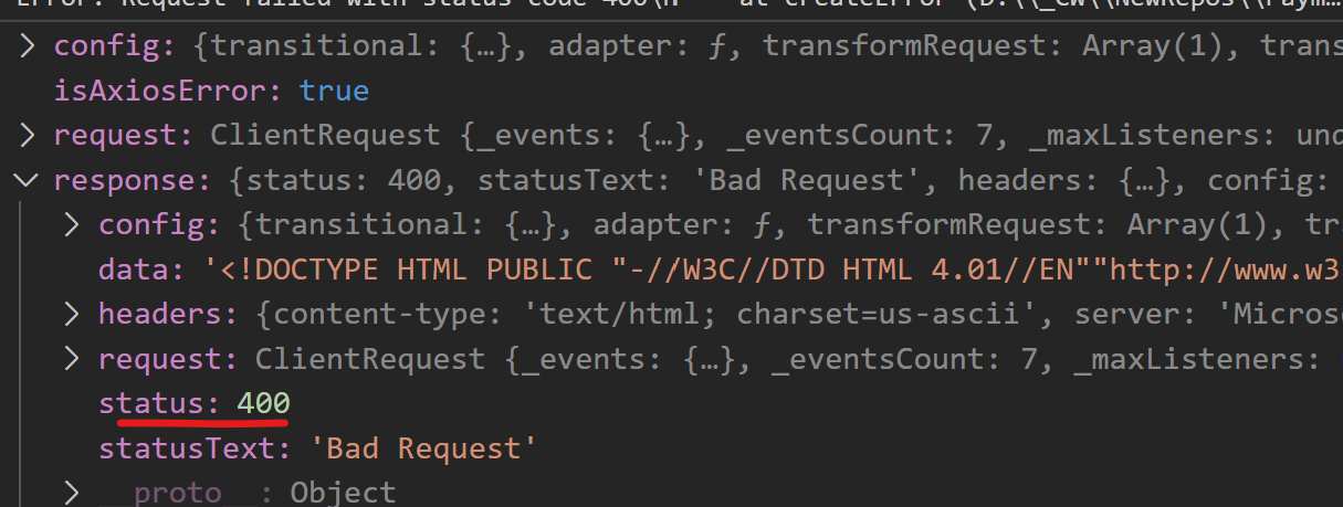 Getting 400 when there is no actual connection · Issue #4421 · axios ...