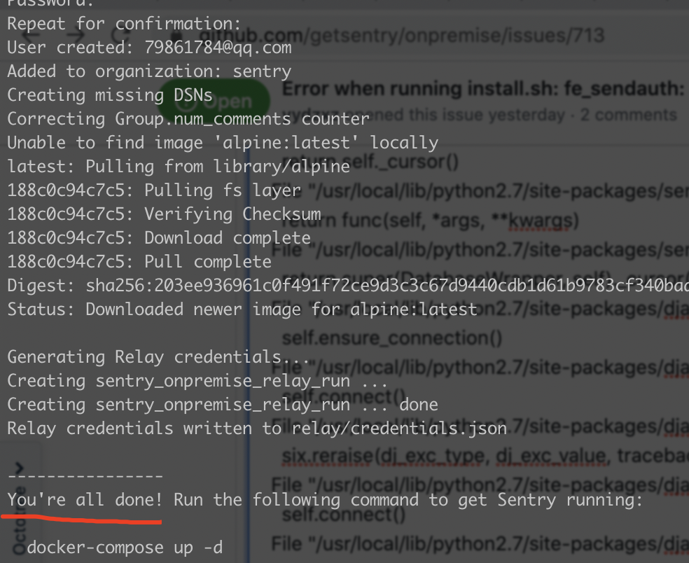 Error when running install.sh fe_sendauth no password supplied