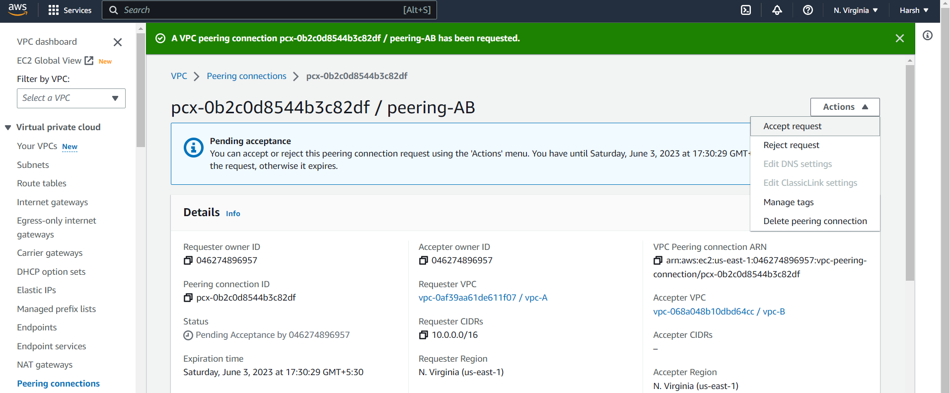 GitHub harshartz/AWSVPCPeeringandEC2InstanceConnectivity This