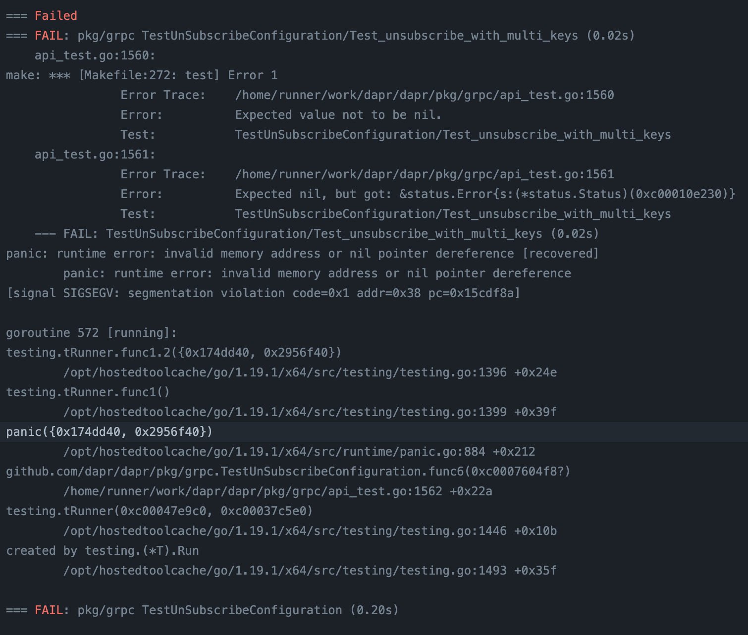 Flaky unit test for config API unsubscribe · Issue #5345 · dapr/dapr ...