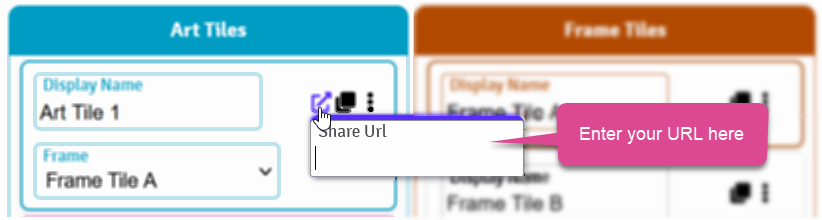 share url on tile textbox