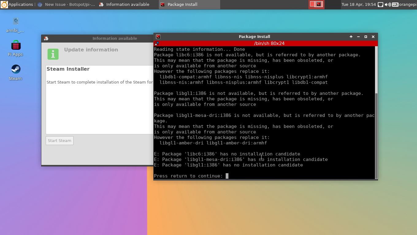 Steam Orange PI 5 · Issue #2305 · Botspot/pi-apps · GitHub