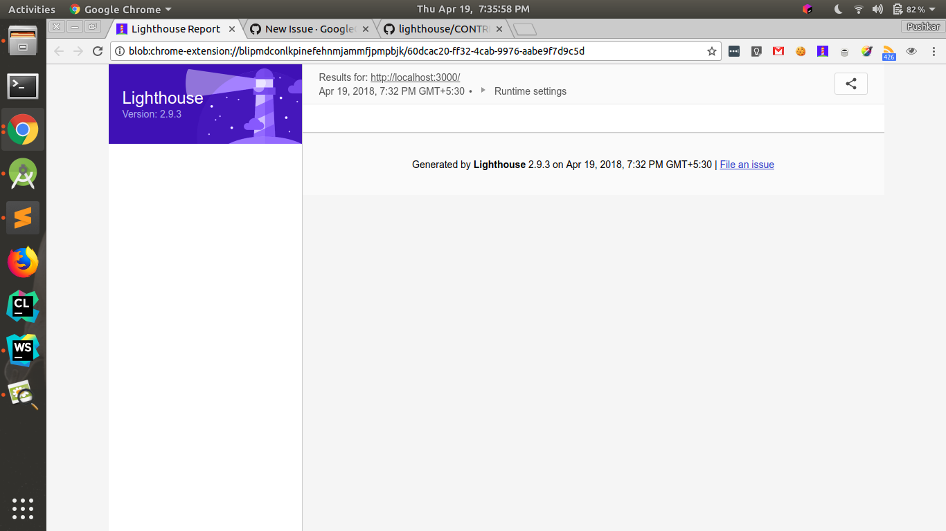 Lighthouse results not being displayed · Issue #4994 · GoogleChrome ...
