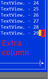 If TextView current row is in the last line or the current column is in ...