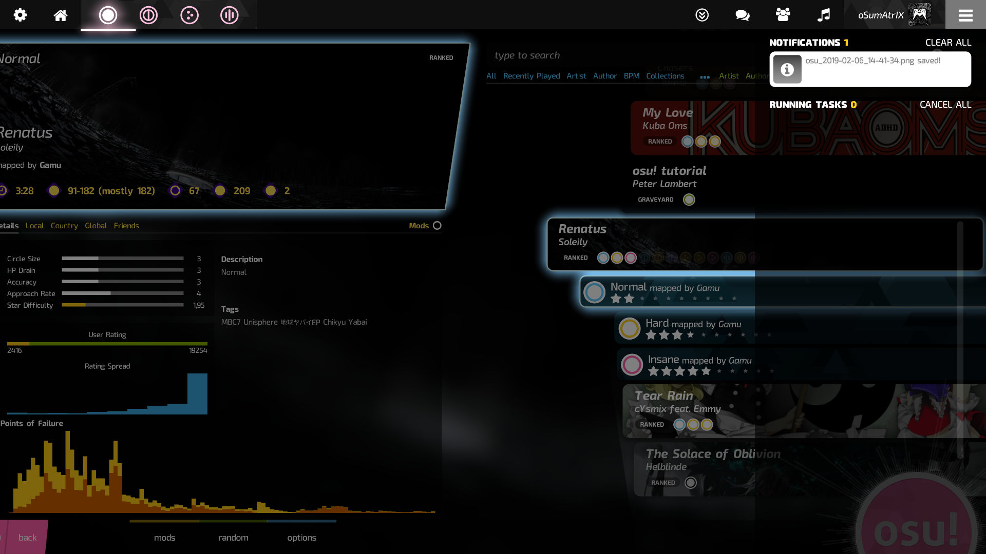 Osu Button Click Notifications button hitbox not clickable on right upper corner pixels ...
