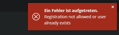 Error trying to register new User · dani-garcia vaultwarden 