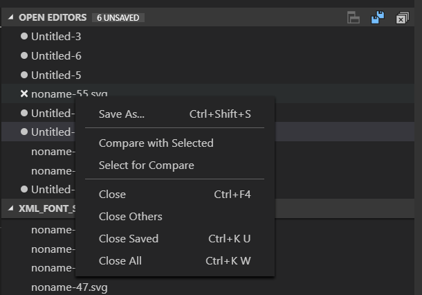 Inconsistent behavior of context menu in Open editors view when it has ...