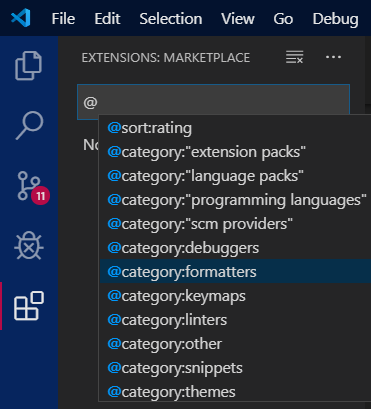No filters suggestions for extensions search field · Issue #85312 ...