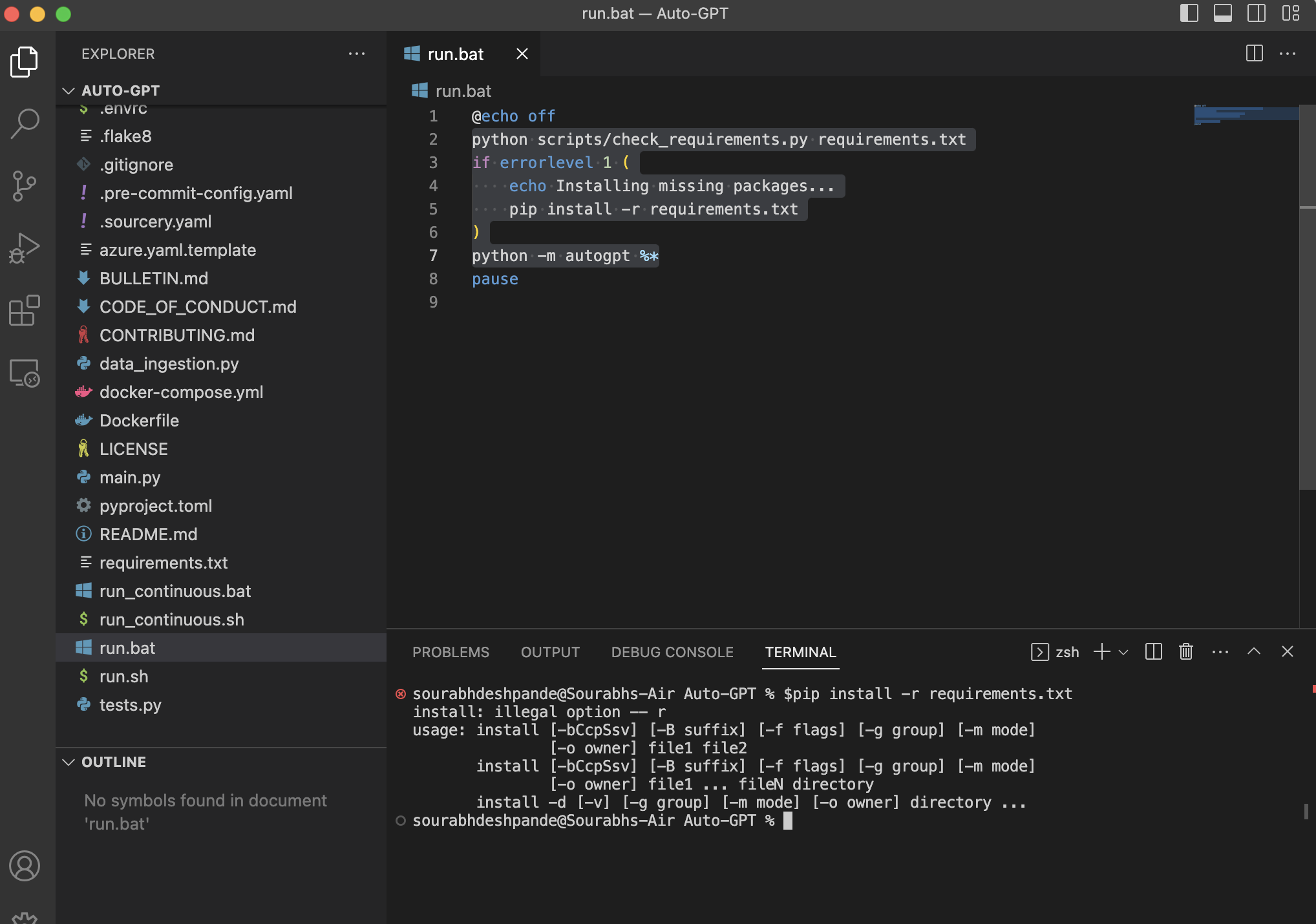 Unable to install reqiurements.txt · Significant-Gravitas AutoGPT ...