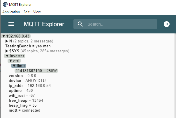 MQTT empfängt keine Daten [Bug] · Issue #893 · lumapu/ahoy · GitHub