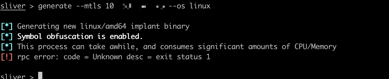Failed to generate an implant in Server v1.4.17 · Issue #466 ...