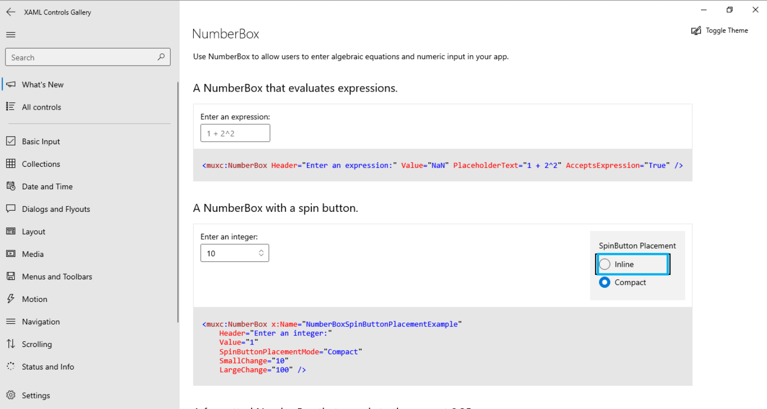 Multiple pages in the Gallery should use the new RadioButtons control ...