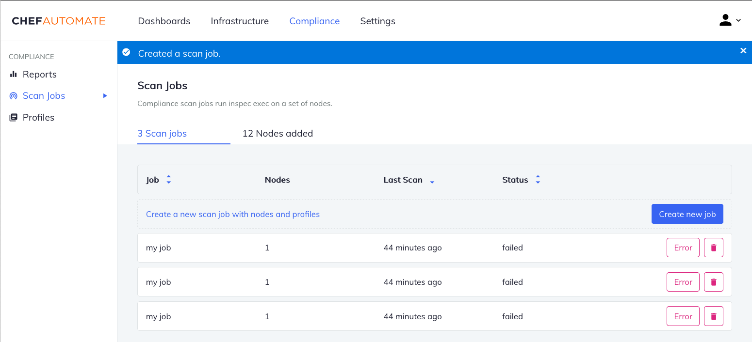 ui add a success/failure message after deletion of a scan job. · Issue 237 · chef/automate