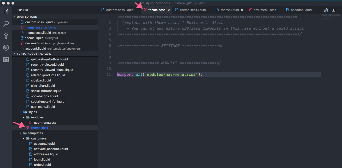 migrating theme and styles folder issue 235 shopify slate github slate theme