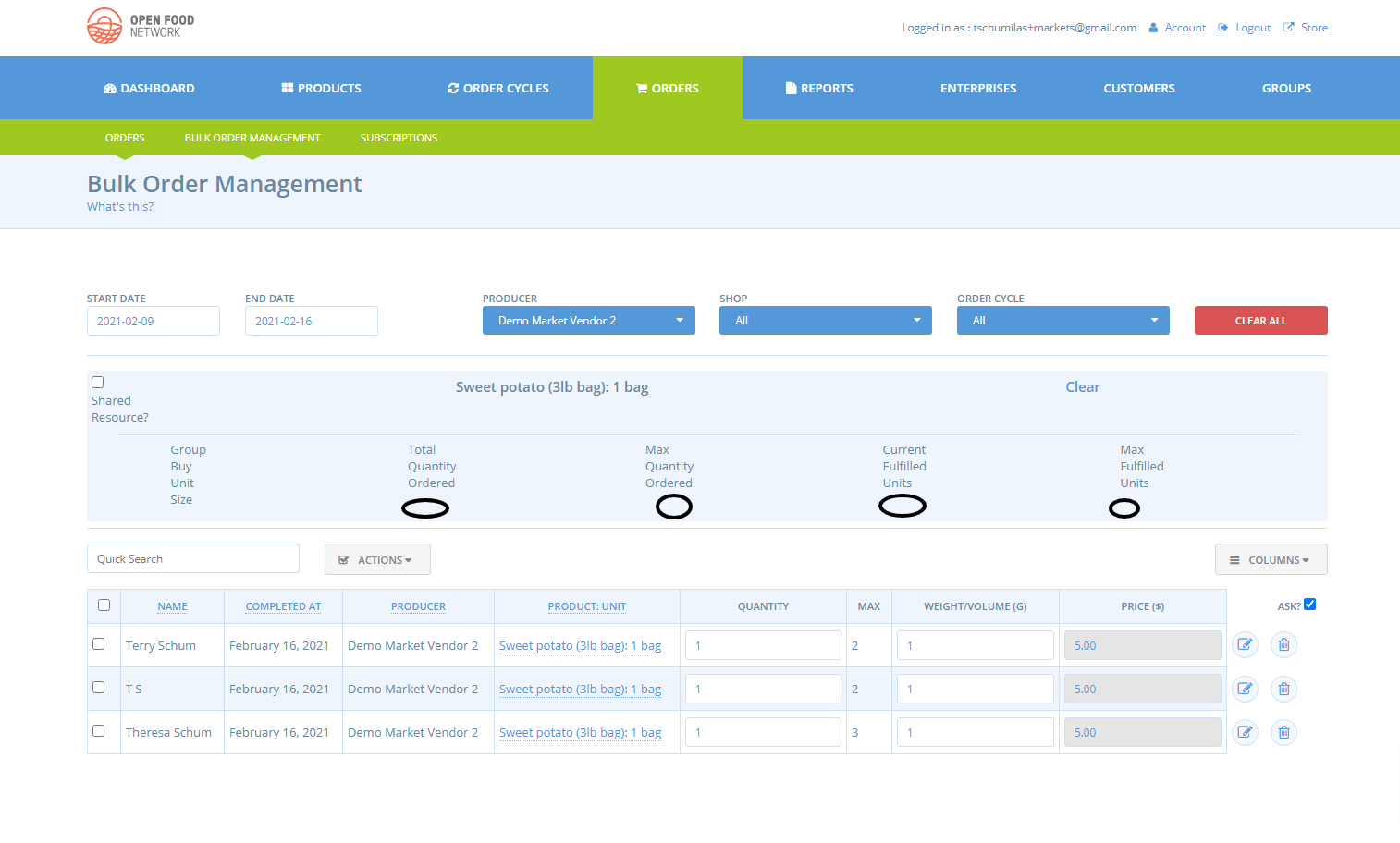 bulk buy for 'item' type product