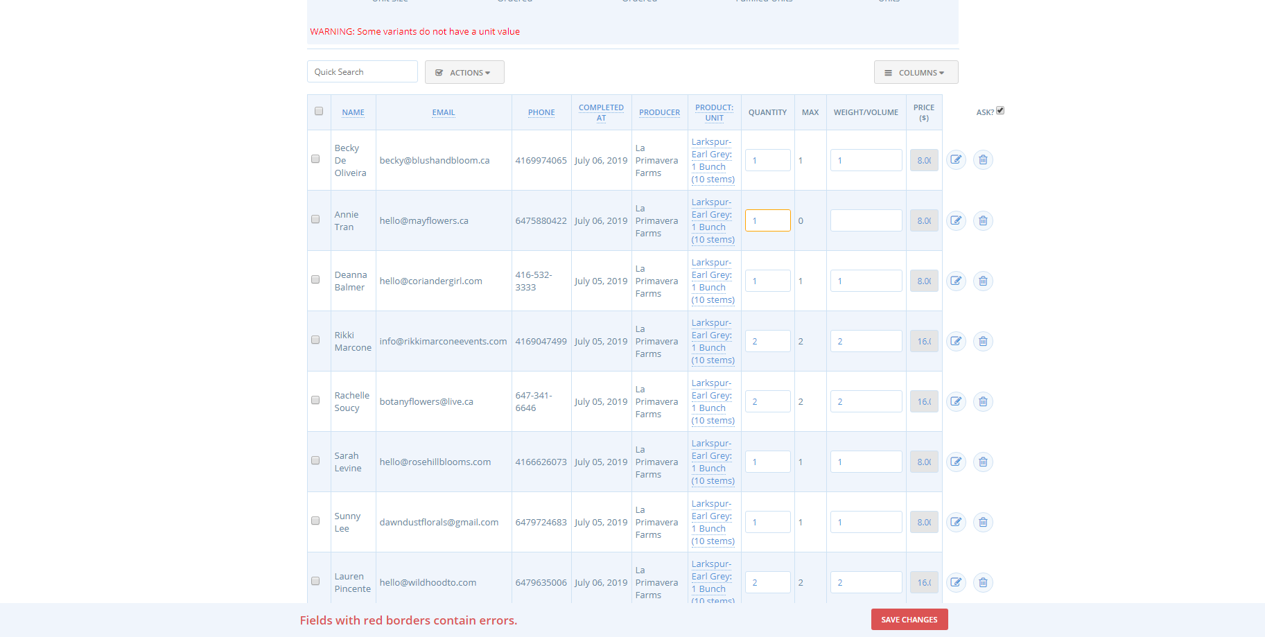 error for larkspur on edit orders page