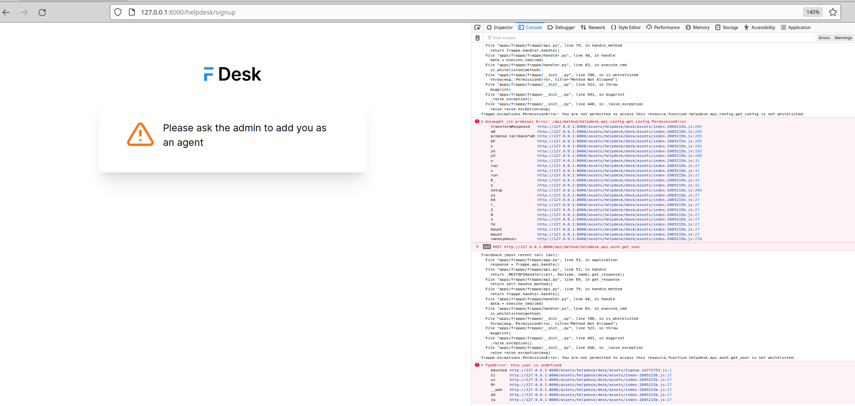 Unable to signup in helpdesk · Issue #1131 · frappe/helpdesk · GitHub