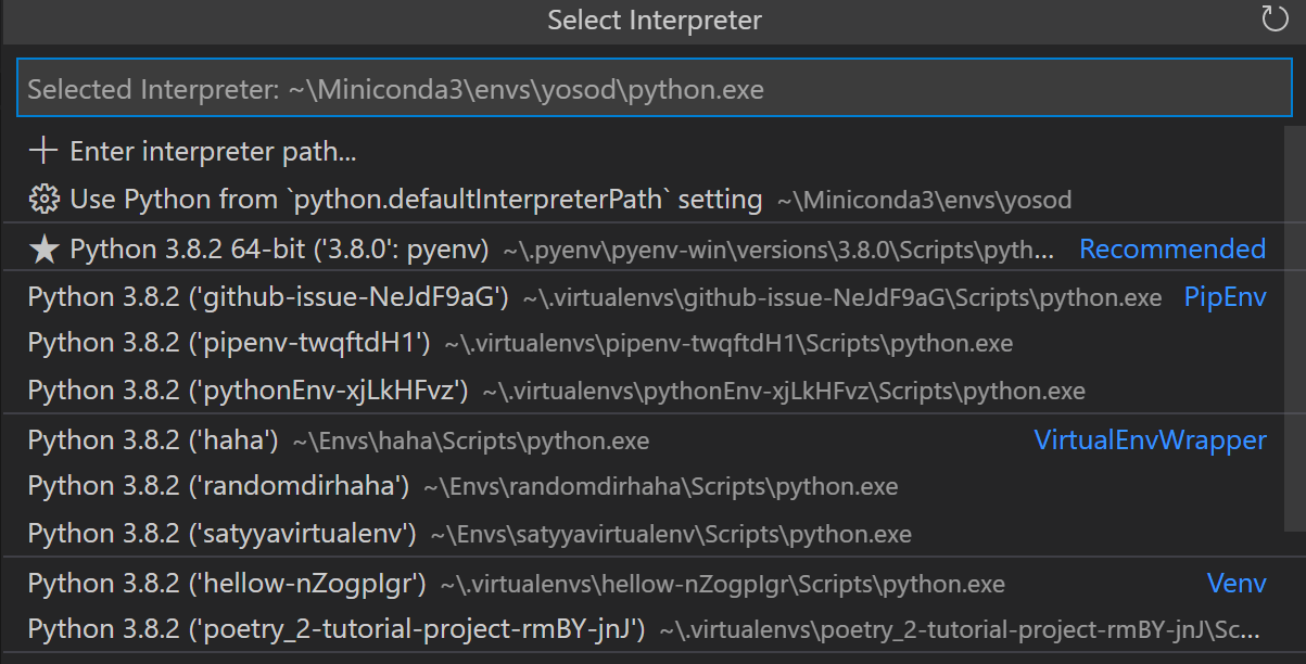 MAC : Select interpreter select symslink instead of env Python · Issue ...