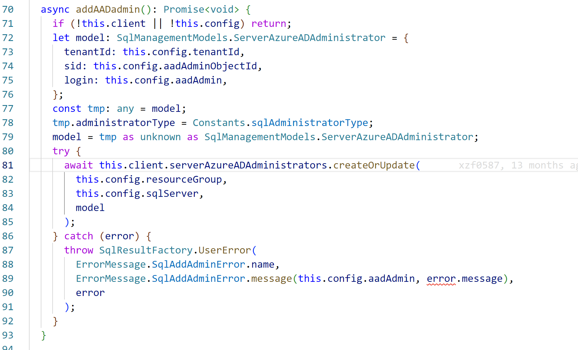 Failed to add AAD admin ''. Server active directory administrator type ...