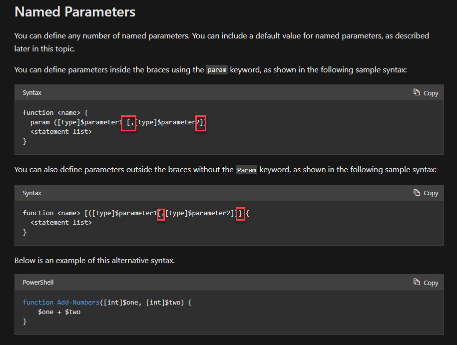 Typo in powershell code "Named Parameters" · Issue 8640