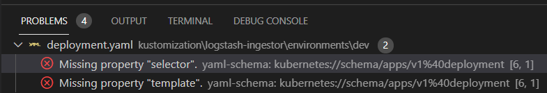 The extension falsely reports validation errors in Kustomization patch ...