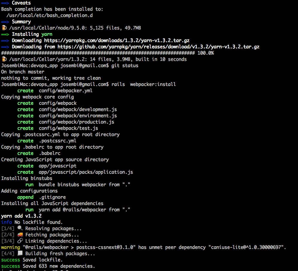 1 - installing webpacker