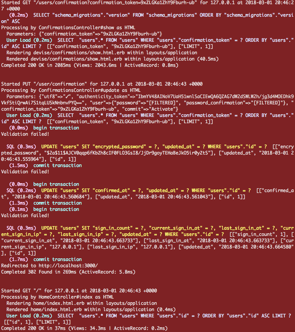 6 password confirmed saved in db