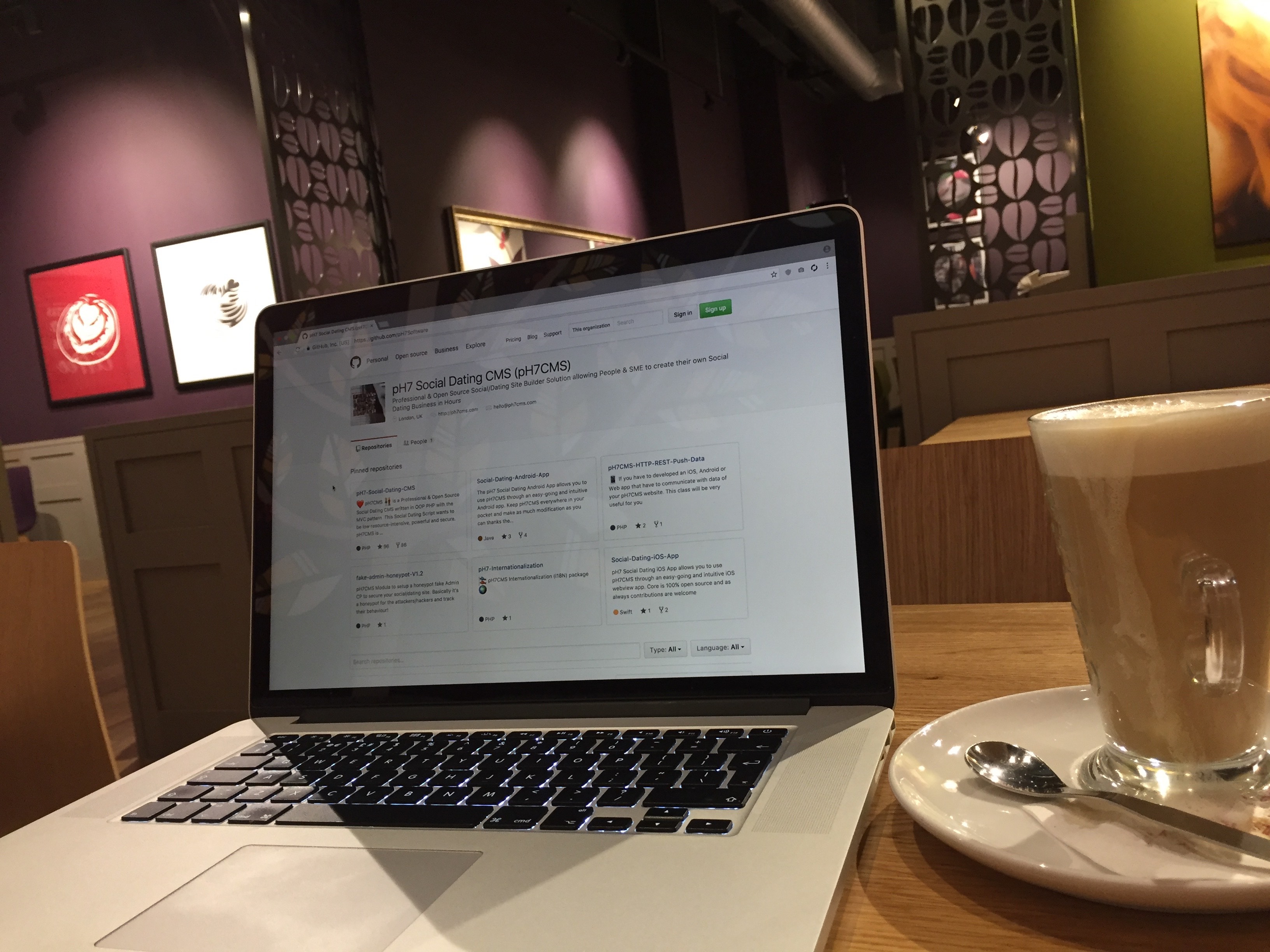 pH7Software GitHub. Me, at a Costa coffee shop on Feb 4th, 2017.