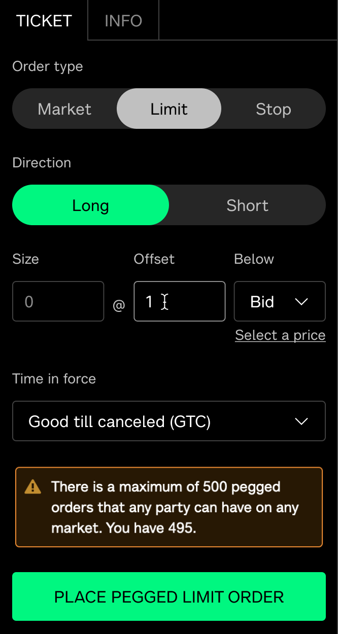 Submit pegged orders · Issue 1062 · vegaprotocol/frontendmonorepo