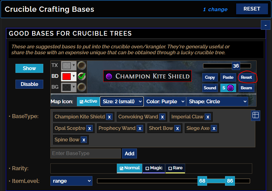 FilterBlade Resetting appearance on disabled by default rule also redisables rule · Issue 247