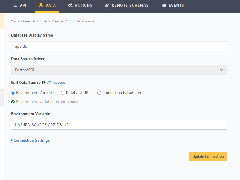 Support passing data source connection URLs to ToolJet server as ...