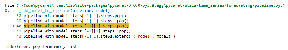 [BUG]: Pop from empty list · Issue #3532 · pycaret/pycaret · GitHub