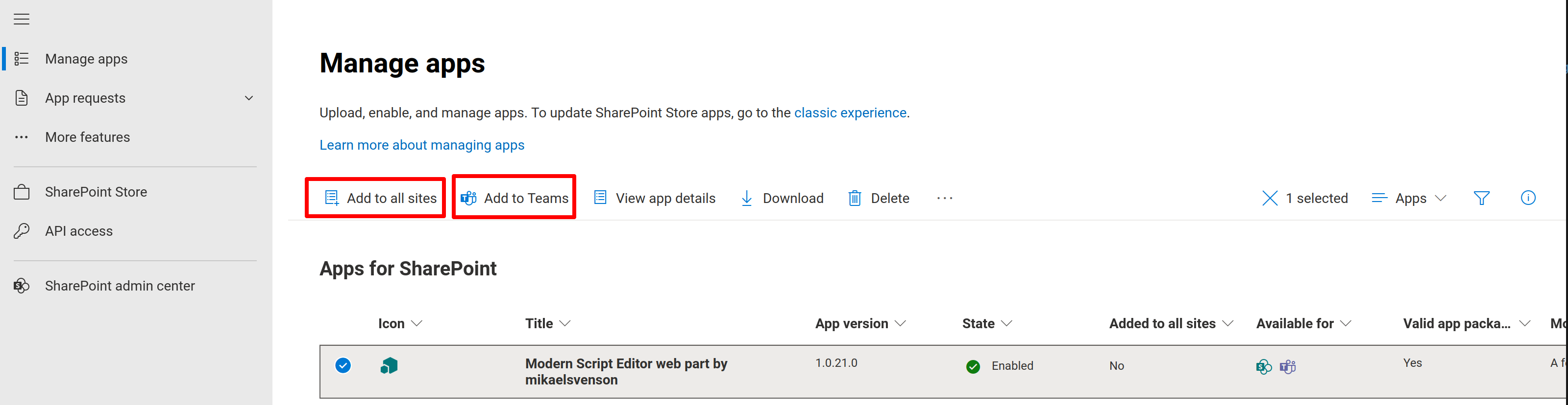 add the parameters AddToAllSites and AddToAllTeams to the Add-PnPApp and Publish-PnPApp cmdlets