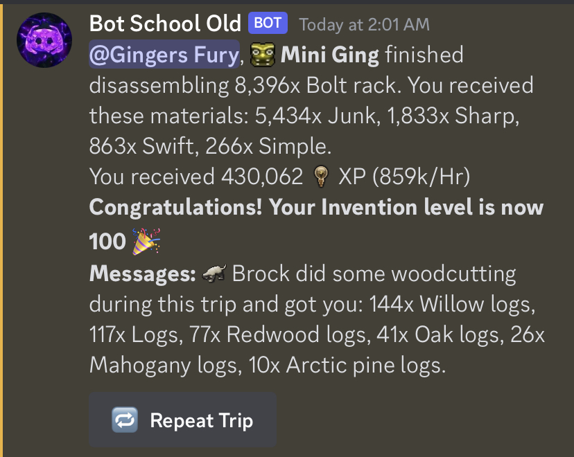Bolt Racks and BarrowsMaterials · Issue 5107 · oldschoolgg